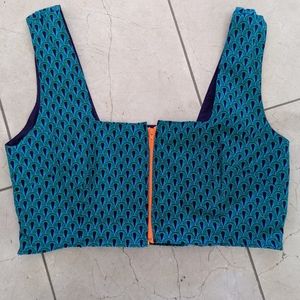 Handmade square neck crop top
